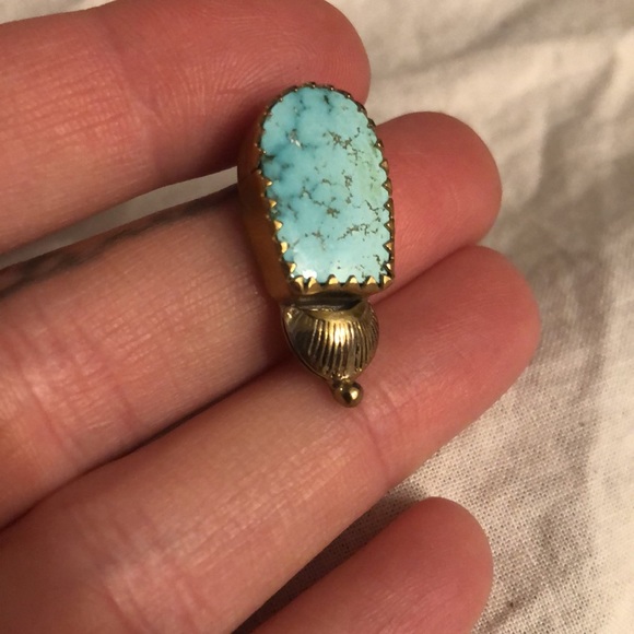 Handmade turquoise earrings - Picture 2 of 3